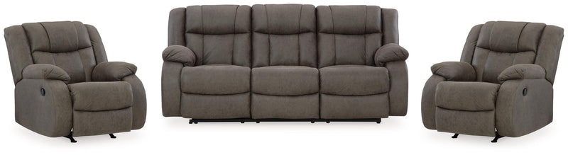 First Base Reclining Sofa and 2 Recliners - 68804U6