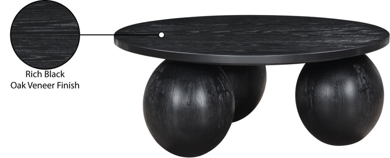 Fitch Oak Veneer Coffee Table in Black - 99082Black-CT