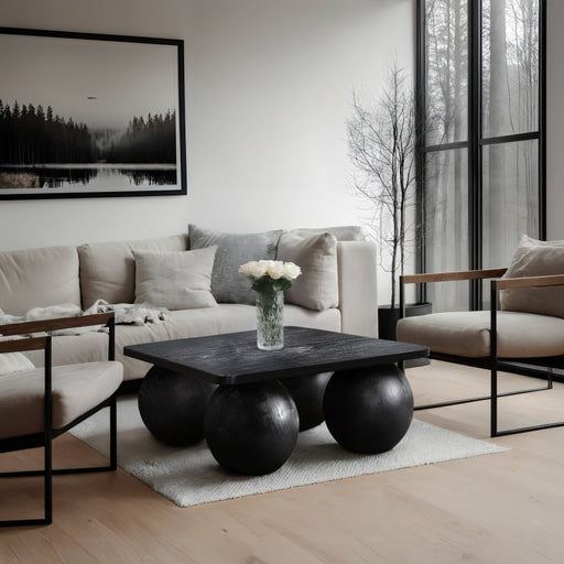 Fitch Oak Veneer Coffee Table in Black - 99083Black-CT