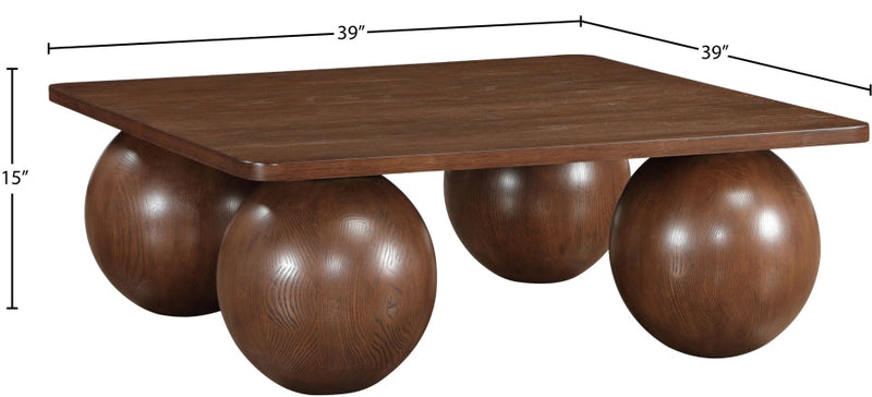 Fitch Oak Veneer Coffee Table in Brown - 99083Brown-CT