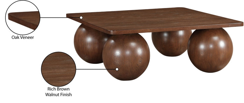 Fitch Oak Veneer Coffee Table in Brown - 99083Brown-CT
