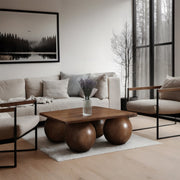 Fitch Oak Veneer Coffee Table in Brown - 99083Brown-CT