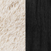 Fitzroy Faux Fur Upholstered Chair Solid Wood Arms Latte - 907533