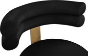 Fitzroy Velvet Upholstered Dining Chair in Black, Set of 2 - 747Black-C