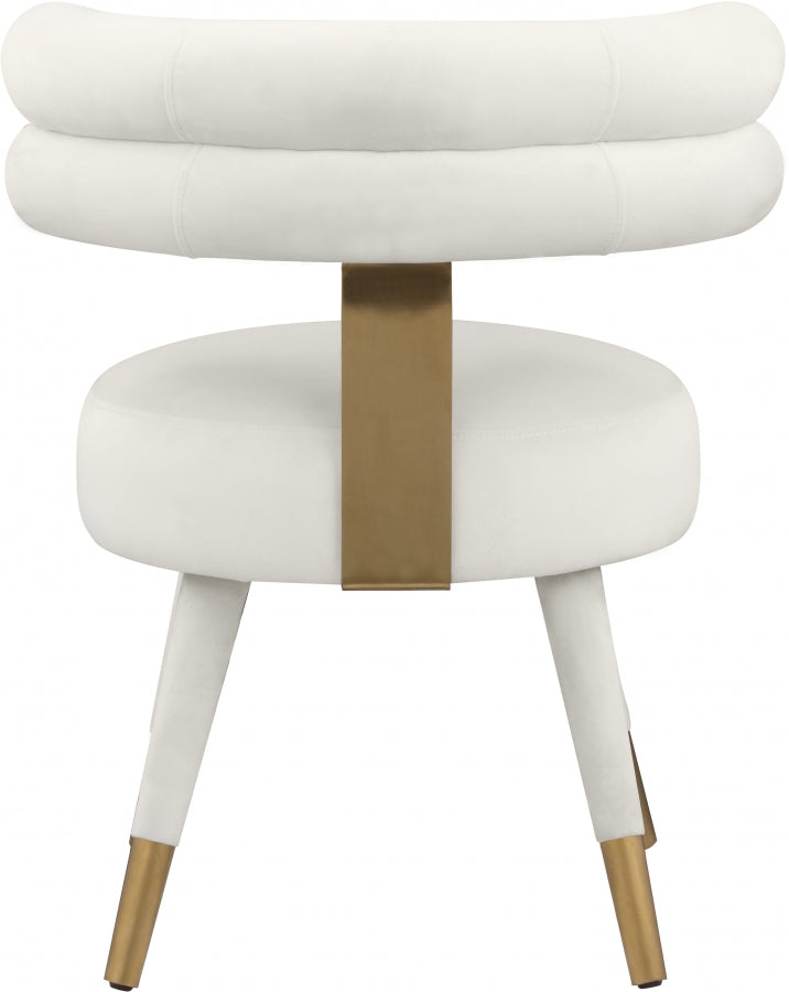 Fitzroy Velvet Upholstered Dining Chair in Cream, Set of 2 - 747Cream-C