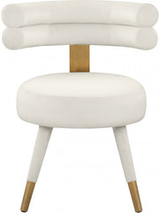 Fitzroy Velvet Upholstered Dining Chair in Cream, Set of 2 - 747Cream-C