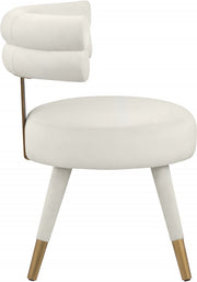 Fitzroy Velvet Upholstered Dining Chair in Cream, Set of 2 - 747Cream-C