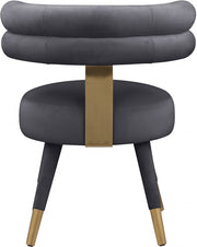 Fitzroy Velvet Upholstered Dining Chair in Grey, Set of 2 - 747Grey-C