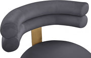 Fitzroy Velvet Upholstered Dining Chair in Grey, Set of 2 - 747Grey-C