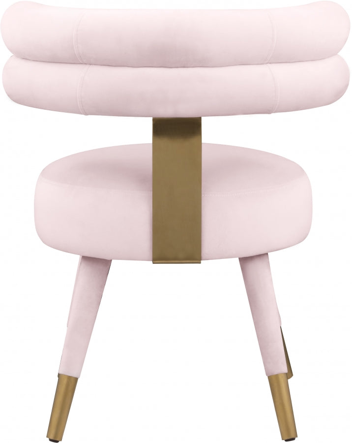Fitzroy Velvet Upholstered Dining Chair in Pink, Set of 2 - 747Pink-C