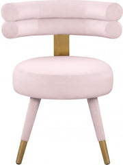 Fitzroy Velvet Upholstered Dining Chair in Pink, Set of 2 - 747Pink-C