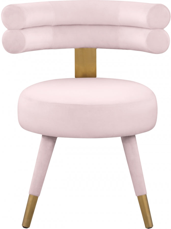 Fitzroy Velvet Upholstered Dining Chair in Pink, Set of 2 - 747Pink-C