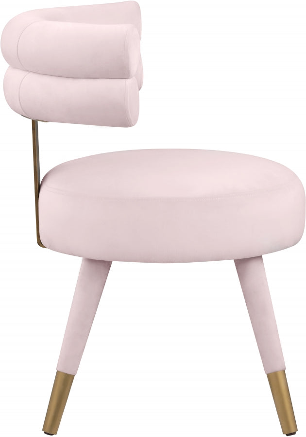 Fitzroy Velvet Upholstered Dining Chair in Pink, Set of 2 - 747Pink-C