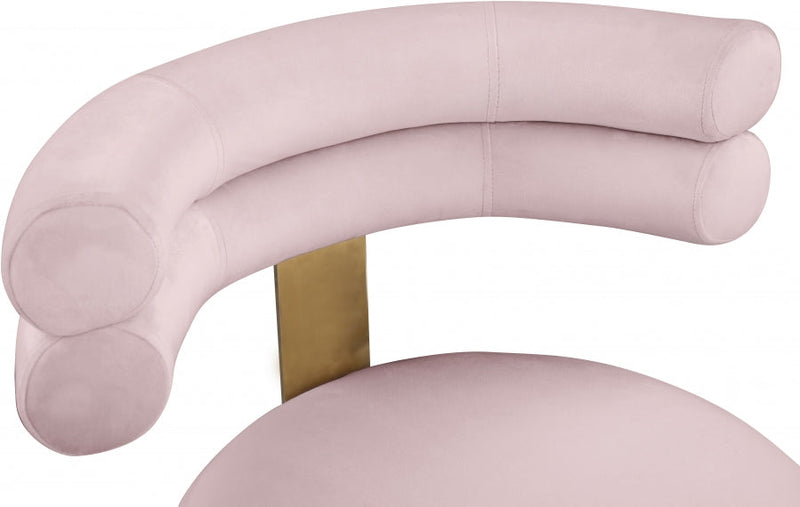 Fitzroy Velvet Upholstered Dining Chair in Pink, Set of 2 - 747Pink-C