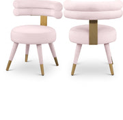 Fitzroy Velvet Upholstered Dining Chair in Pink, Set of 2 - 747Pink-C