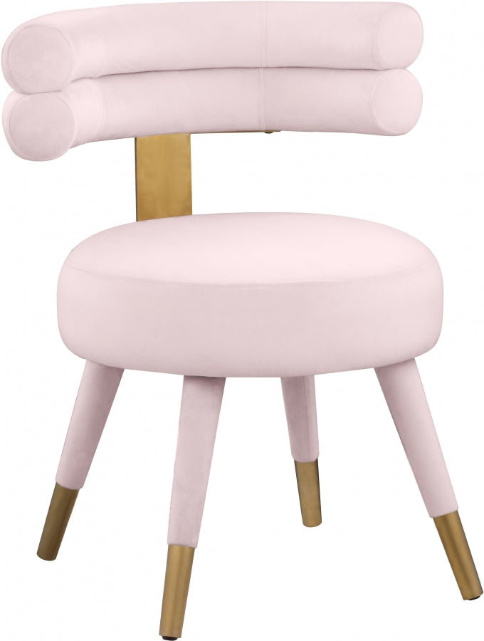 Fitzroy Velvet Upholstered Dining Chair in Pink, Set of 2 - 747Pink-C