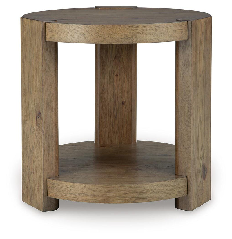 Flangren Light Brown End Table - T553-6