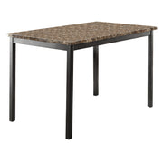 Flannery Black/Brown Faux Marble - Top Dining Set - Gate FurnitureDining Room Set