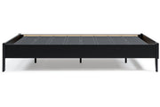 Flannia Black Queen Platform Bed - Gate FurnitureQueen Bed