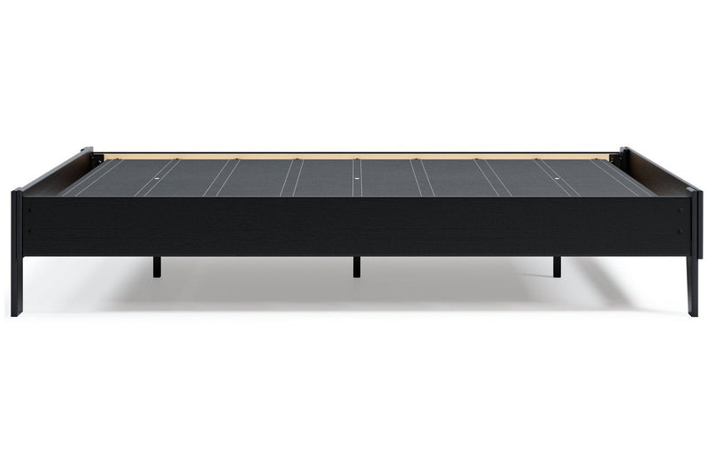 Flannia Black Queen Platform Bed - Gate FurnitureQueen Bed