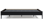 Flannia Black Queen Platform Bed - Gate FurnitureQueen Bed