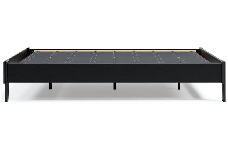 Flannia Black Queen Platform Bed - Gate FurnitureQueen Bed