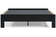 Flannia Black Queen Platform Bed - Gate FurnitureQueen Bed