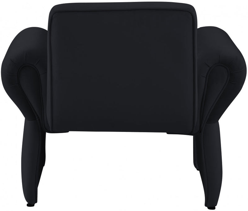 Fleurette Velvet Upholstered Accent Chair in Black - 409Black