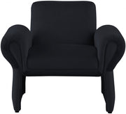 Fleurette Velvet Upholstered Accent Chair in Black - 409Black