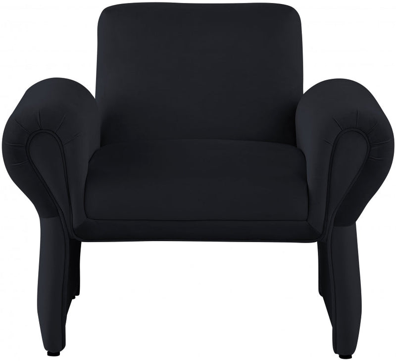 Fleurette Velvet Upholstered Accent Chair in Black - 409Black