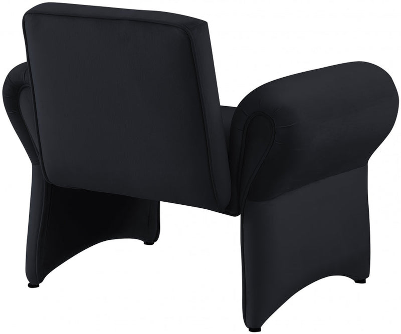 Fleurette Velvet Upholstered Accent Chair in Black - 409Black