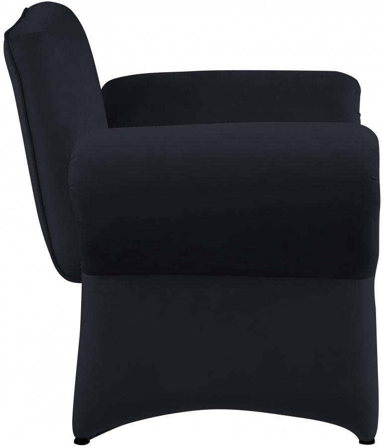 Fleurette Velvet Upholstered Accent Chair in Black - 409Black
