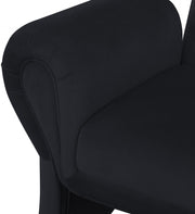 Fleurette Velvet Upholstered Accent Chair in Black - 409Black