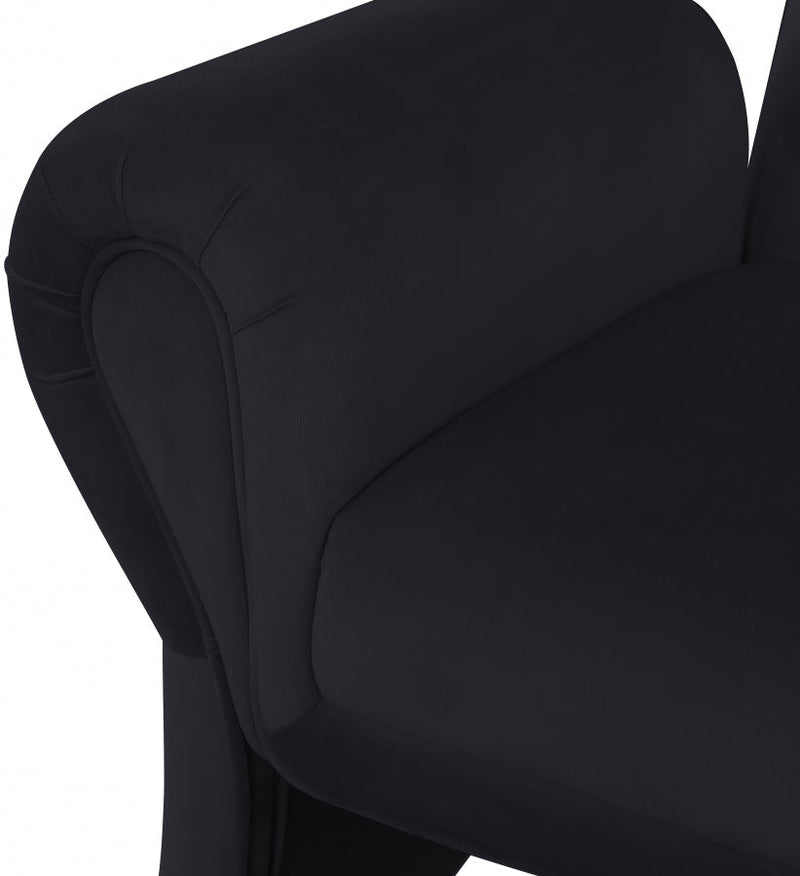 Fleurette Velvet Upholstered Accent Chair in Black - 409Black