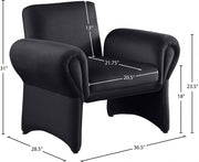 Fleurette Velvet Upholstered Accent Chair in Black - 409Black