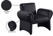 Fleurette Velvet Upholstered Accent Chair in Black - 409Black