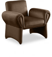 Fleurette Velvet Upholstered Accent Chair in Brown - 409Brown