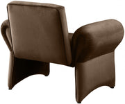 Fleurette Velvet Upholstered Accent Chair in Brown - 409Brown