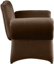 Fleurette Velvet Upholstered Accent Chair in Brown - 409Brown