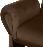 Fleurette Velvet Upholstered Accent Chair in Brown - 409Brown