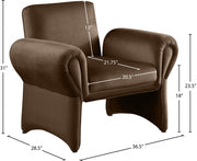 Fleurette Velvet Upholstered Accent Chair in Brown - 409Brown