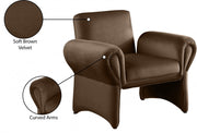 Fleurette Velvet Upholstered Accent Chair in Brown - 409Brown