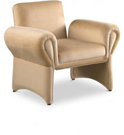 Fleurette Velvet Upholstered Accent Chair in Camel - 409Camel