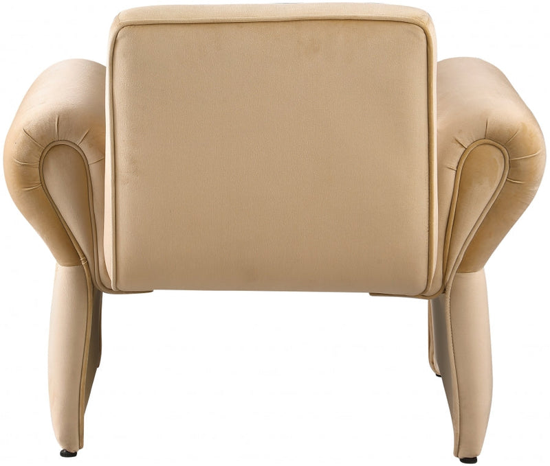Fleurette Velvet Upholstered Accent Chair in Camel - 409Camel