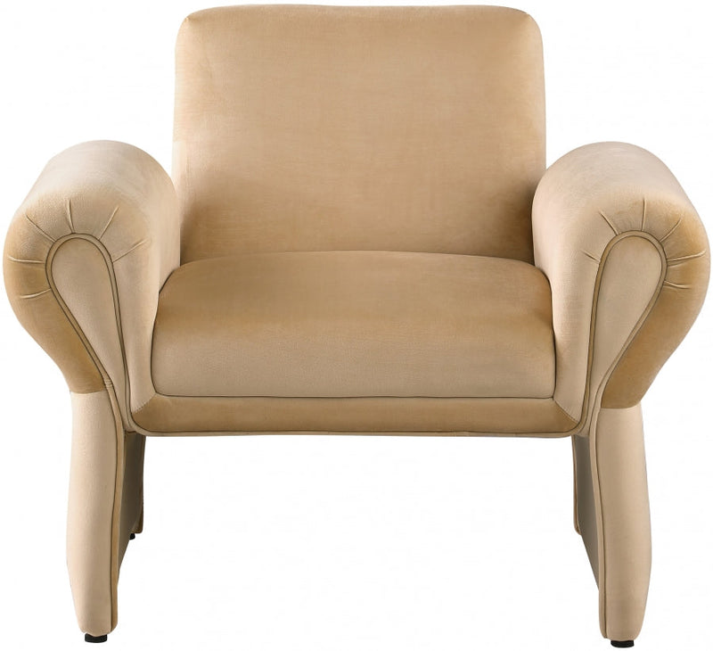Fleurette Velvet Upholstered Accent Chair in Camel - 409Camel