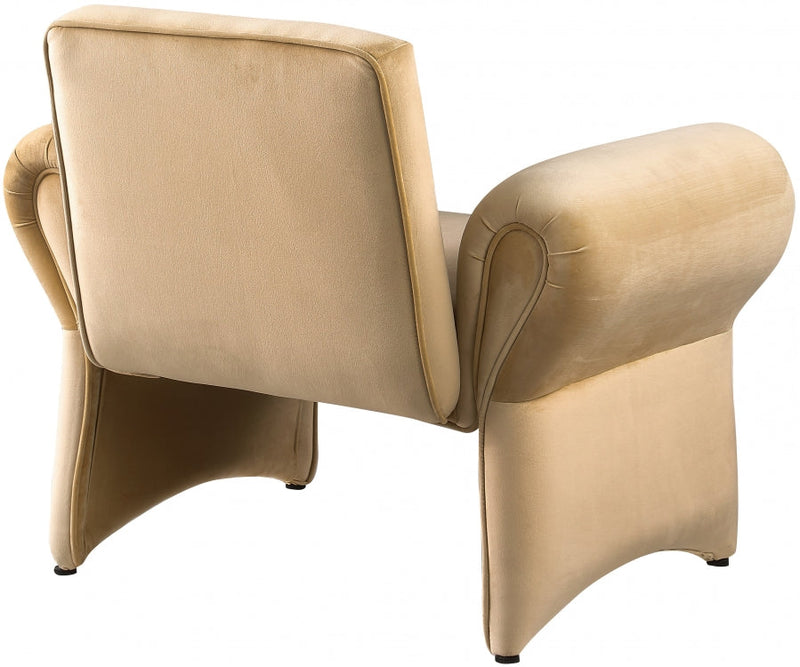 Fleurette Velvet Upholstered Accent Chair in Camel - 409Camel