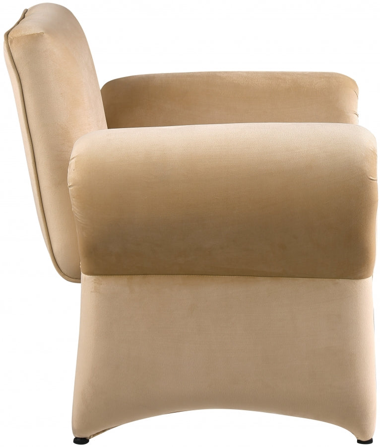 Fleurette Velvet Upholstered Accent Chair in Camel - 409Camel