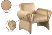 Fleurette Velvet Upholstered Accent Chair in Camel - 409Camel