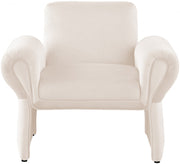 Fleurette Velvet Upholstered Accent Chair in Cream - 409Cream