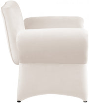 Fleurette Velvet Upholstered Accent Chair in Cream - 409Cream